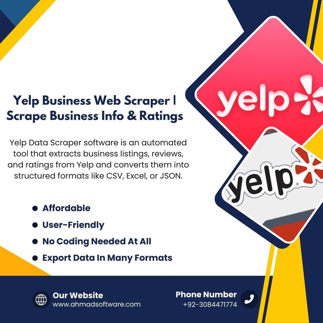 Yelp Business Web Scraper | Scrape Business Info & Ratings | by Max William | Apr, 2025 | Medium